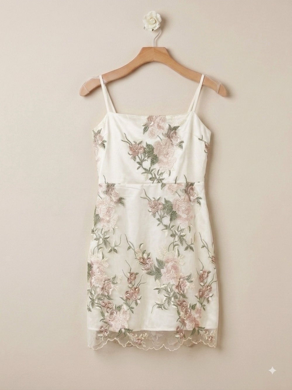 Lulus dress As is! Garden party, bridal shower guest, fairycore embroidered mini